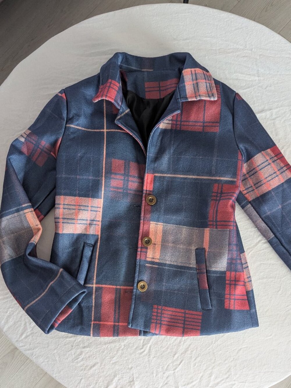 Plaid button up jacket